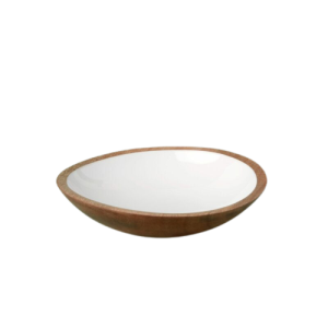 Mango Wood and Enamel Dipping Bowl