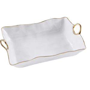 Golden Handle Rectangular Larger Server