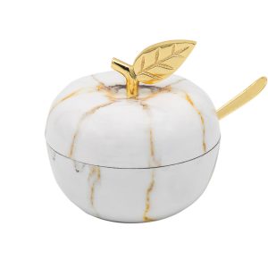 Gold and Marble Apple Honey Jar