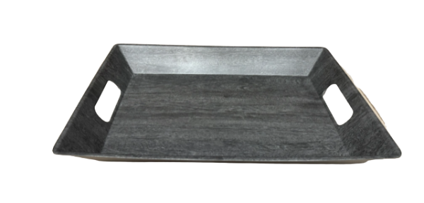 Faux Black Wooden Melamine Tray