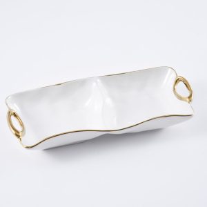 Golden Handle Two Section Server