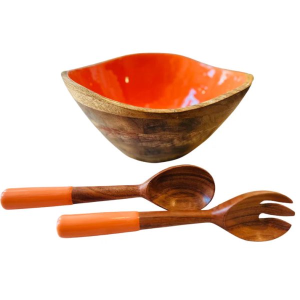 Mango Wood Bowl with Server Set - Image 2