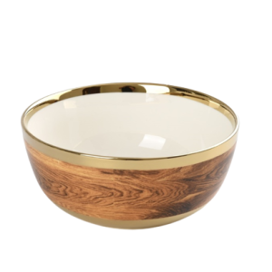 Large Golden Wood Bowl