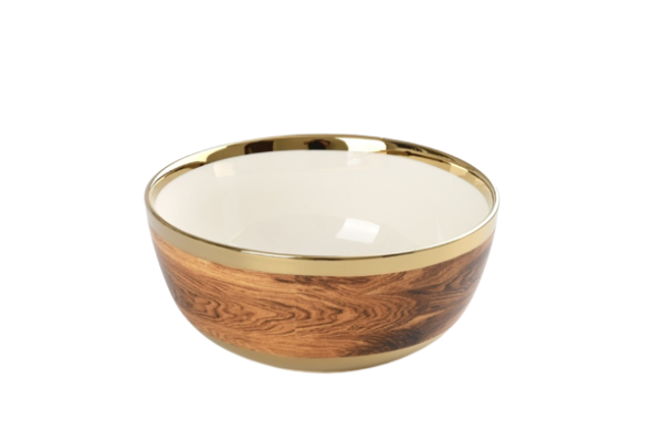 Large Golden Wood Bowl