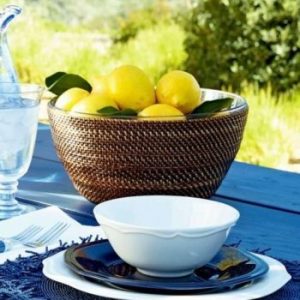 Rattan with Glass Bowl Insert